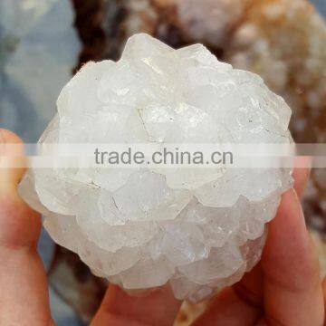 Small White Quartz Crystal Geodes Specimen