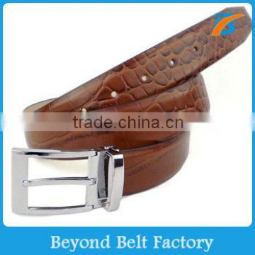 Beyond Imported High Quality Embossed Crodile Pattern Cowhide Leather Belt for men