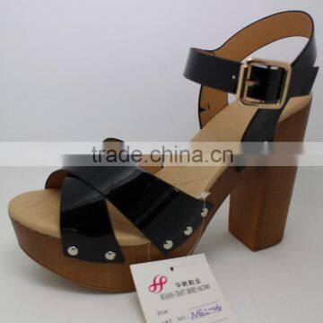 cx342 wood high heel sandals for women