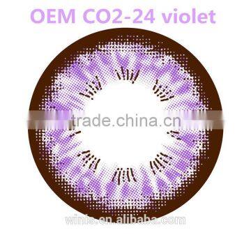 Cheap korea OEM CO2-24 violet color contact lens Korea wholesale price with 6 colors to choose high quality