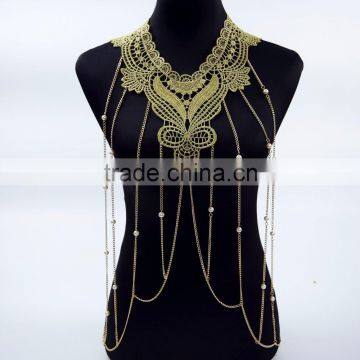 2016 women gold body jewelry long sexy body chains