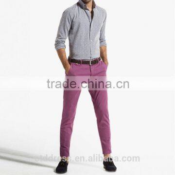 2014 New style 100% cotton hot pink mens dress shirt and pants