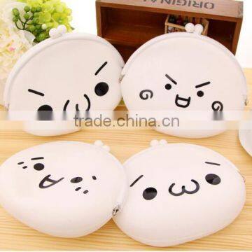 Promotion gift Silicone Emoji Coin Purse wallet handbag Rubber Squeeze Coin Purse with hammock Silicone euro Coin Purses