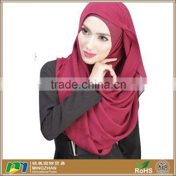 Women's One Piece Easy to Wear Chiffon Islamic Muslim Hijab Scarf