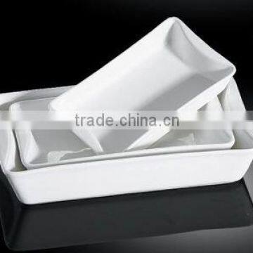 H1989 high quality porcelain rectangular plates white restaurant