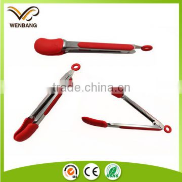 Kitchen silicone coated food tong