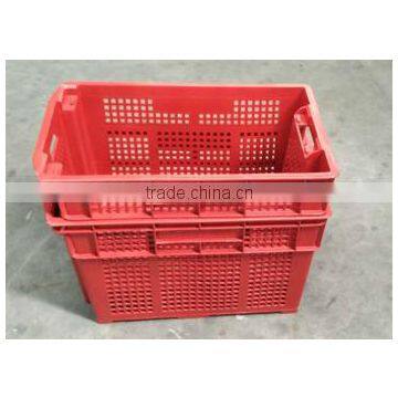 Fruits and food grade plastic vented nestable crate