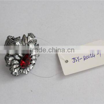 Hot Selling Cheap Custom Rhodium Crystal Ring Wholesale, Red Diamond Rings for Women photo-5