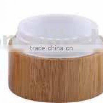 empty double wall bamboo cream jar