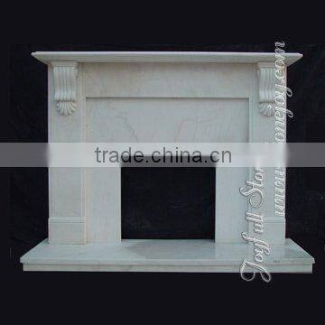 White Marble Modern Indoor Fireplace