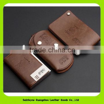 16015 Promotional Gift Set Genuine Leather Business Card Holder Cresit Card Holder Key Case