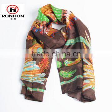 2016 fashion multicolor floral print polyester fashion scarf