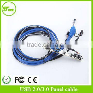 dual USB3.0 + AV + switch + PCB13223 Audio Front I/O Panel w/ Cables for PC