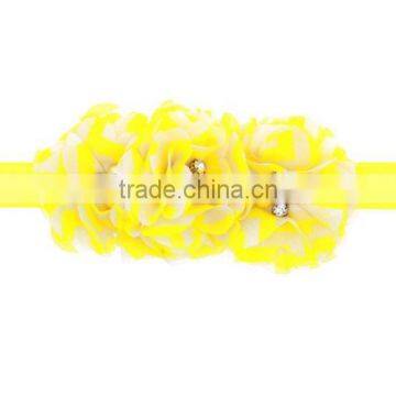 Chevron Shabby Chic Flower Headband Pear Rhinestone Lace Flower Hairband Little Girls Hair Bands photo-6