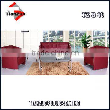 Small red color modern leather office sofa