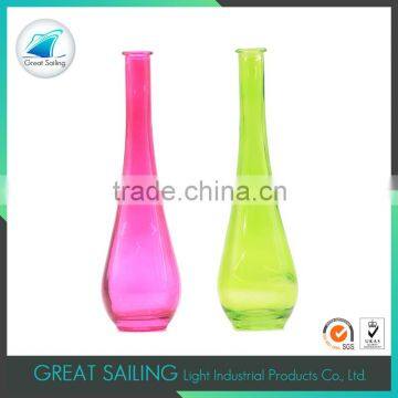 long neck cheap colored glass vases for single flower