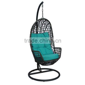 New design rattan frame hanging chair with stand/garden chair