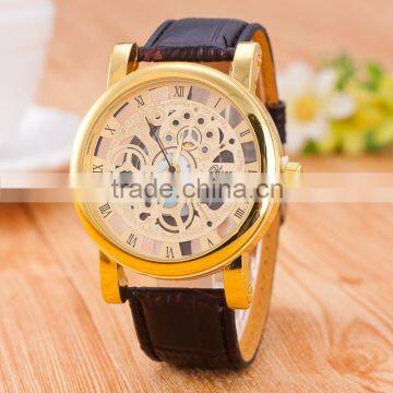 Alibaba Trade Assurance Supplier Cheap Quartz Watch Mechanical Watch Face With PU leather Band