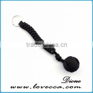 Cheap price DIY paracord knot metal ring keychain manufacturers in China