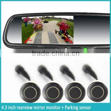 Promotional parking sensor rear view mirror monitor with AUTO DIMMING and auto brightness adjustment