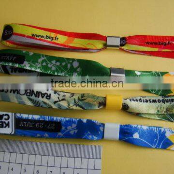 Hot selling Festival Event Fabric Woven Wristbands With differnt Slide Lock