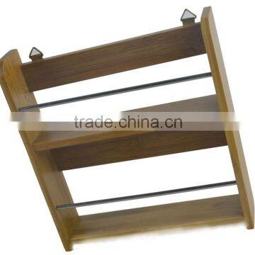 DT009/Decorative Kitchen Bamboo 2-Tier Spice Utensil Rack Wall Hanging Rack