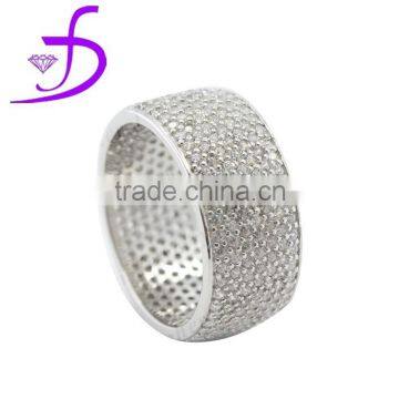 High quality and cheap Micro pave Zircon men ring 925 solid silver Diamond ring