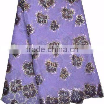 African organza lace with sequins embroidery CL8103-2blue