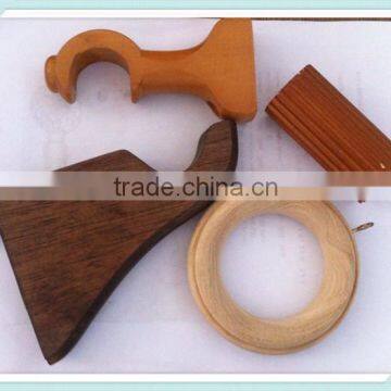 BHBR05 Single Wood Curtain Rod Brackets / Holders / Crutch / Stand For Curtain