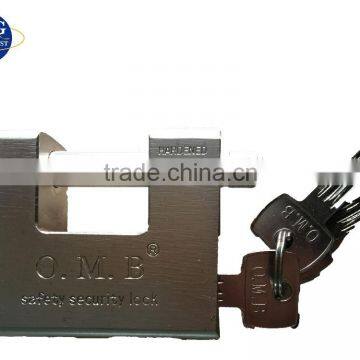 Rectangle type horizontal-beam steel padlock with 3 keys