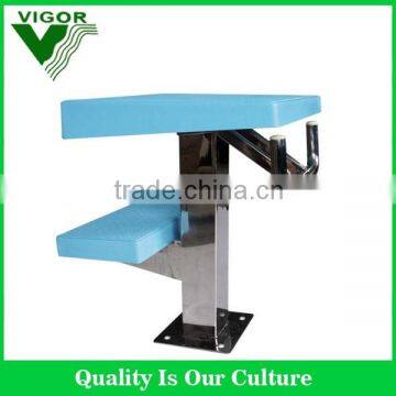 swimming pool starting blocks, diving platform, diving board