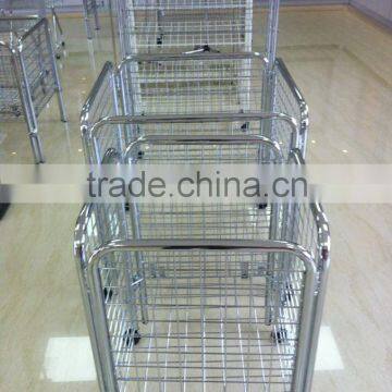 Chrome metal garment Wire basket for shop / 70*70 supermarket clothes basket