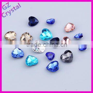 wholesale yiwu Heart shape point back crystal stone for dresses