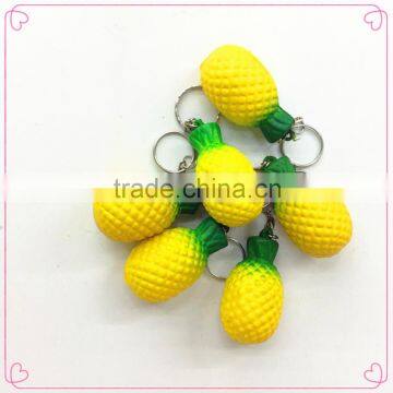 promotional pu foam pineapple stress ball keyring