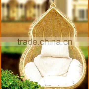 Interesting Rattan Hanging Chair With Cushion And Stand