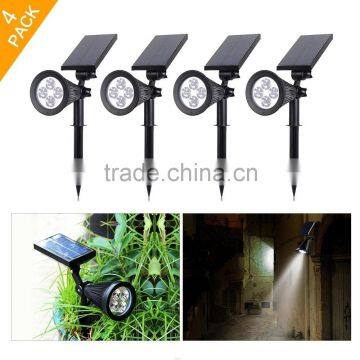 Solar Power 4 Bright LED for Outdoor Garden Path Park Lawn Lamp Landscape Spot Lights