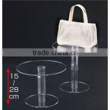 Clear adjustable acrylic handbag display stand