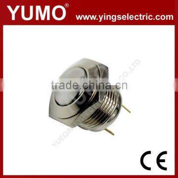 YUMO 16mm JS16B 1NO pin terminal momentary alternate stainless steel meter waterproof push button switch