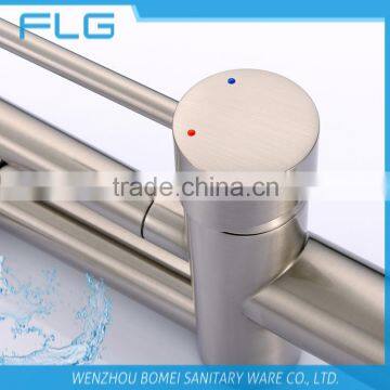 Commercial Style Lead Free Nickel Brushed UPC Pull Down And Rotating Spout Combined In One Kitchen Sink Faucet Mixer Tap FLG3763 photo-3