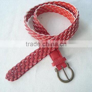 NEW WOMEN'S FASHION BELT WITH METAL BUKLE- 100% WOVEN LEATHER