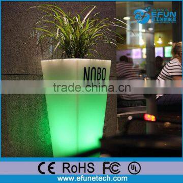 decorating rgb color changing flower planter lighted tall plastic pot vase with led light base