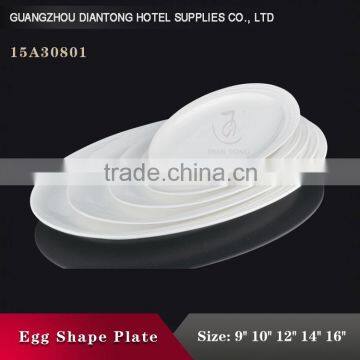 Super white high quality custom design oval large big ceramic porcelain dinner service plate hotel restaurant