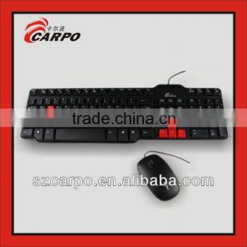 wholesale computer usb wired keyboard and mouse T400 combo