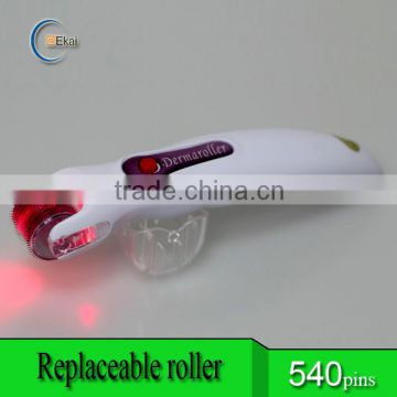 Photon led derma roller micro needle skin roller with replaceable tips