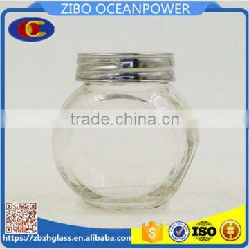 mini Flat drum type glass spice bottle jar