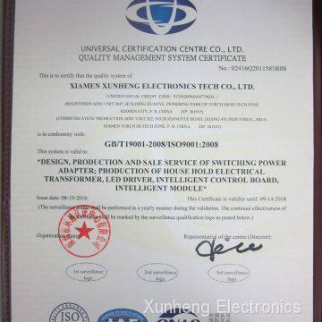 Quality management system certificate