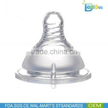 Manufacture Supply Custom Baby Nipple silicone baby nipple with 2 sizes available