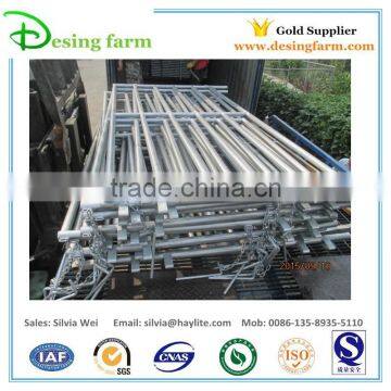 Heavy duty galvanized pipe corral panels with 6 bar