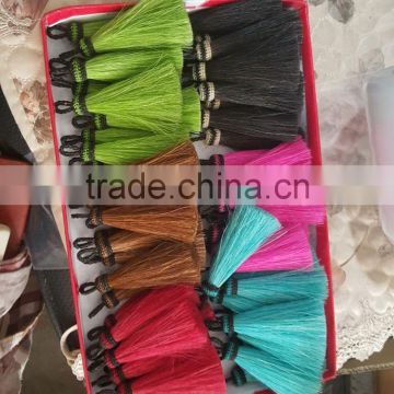 Wholesale sunshine color fashion horsehair tassels made by hand Woven Horsehair dip dye horse hair tassel