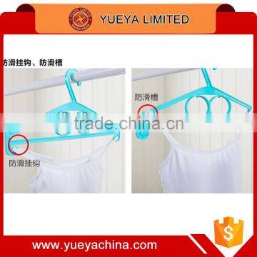 Multifunction Plastic Anti-slip Laundry Hanger With Two Circle Racks-pink photo-6